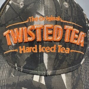 Twisted Tea Camo Ball Cap Hunter Safety Orange Logo Spring Break Beach Adtjstble